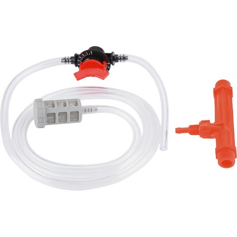 Injecteur d'engrais pour irrigation goutte-à-goutte Modèle 2 Kit avec tube d'aspiration et filtre 5 niveaux de dosage réglables (1/5)