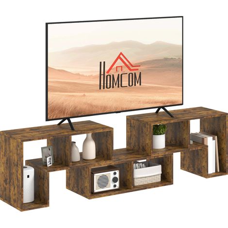 HOMCOM TV Unit for TVs up to 75 Inches, Free Combination TV Stand, Brown (1/5)
