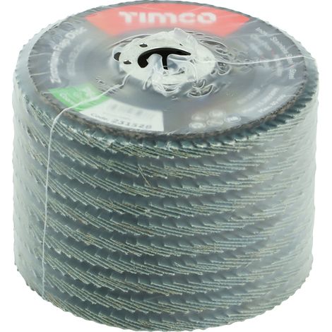 TIMCO Set of Flap Discs Zirconium Type 29 Conical P60 Grit - 115 x 22.23
