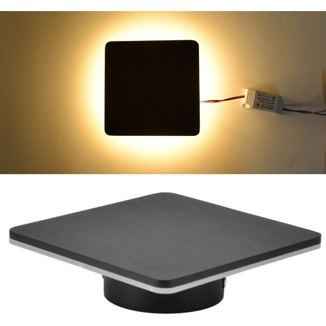 Applique murale carrée minimaliste moderne en forme d'éclipse pour salon, entrée, couloir, lampe de chevet, applique murale LED artistique et créative pour salon, entrée, couloir, jardin, mur extérieu (1/5)