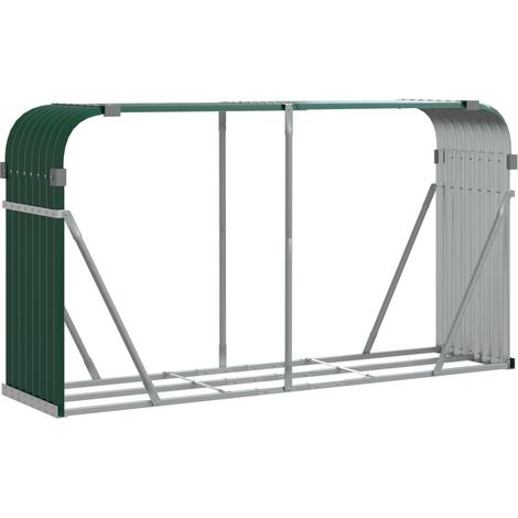 Maison Exclusive - Leñero de acero galvanizado verde 180x45x100 c