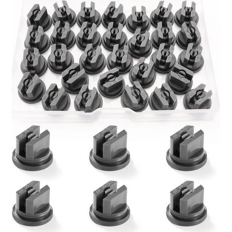 Lot de 30 buses de pulvérisation 110° – Haute pression – Buse en éventail – Pour pulvérisateur de désherbant – Gris (1/5)