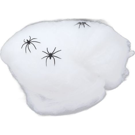 Toile d'araignée effrayante réutilisable - Décoration brillante pour Halloween intérieur et extérieur (1/5)