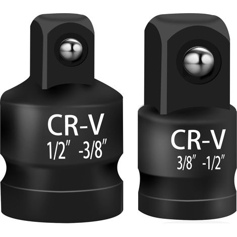 2 Stück Adapter Satz, Stecknuss Adapter Satz Stecknuss Adapter Stecknussadapter Schlagschrauber Adapter für Ratschen 1/2 auf 3/8-3/8 auf 1/2 (2 Stück) (1/5)