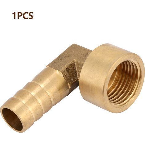Raccord coudé laiton 14mm avec filetage femelle G1/2 pour tuyau flexible (1/5)