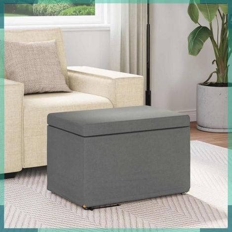 876759 Tabouret Gris foncé 61 x 41 x 40 cm Tissu et bois stratifié (1/5)