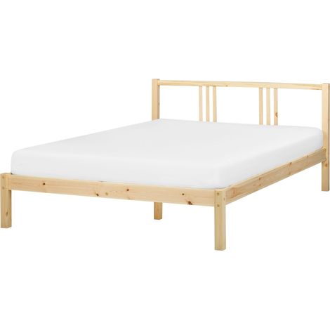 Bett mit Lattenrost Kiefernholz VANNES 140 x 200 cm Hellbraun (1/5)