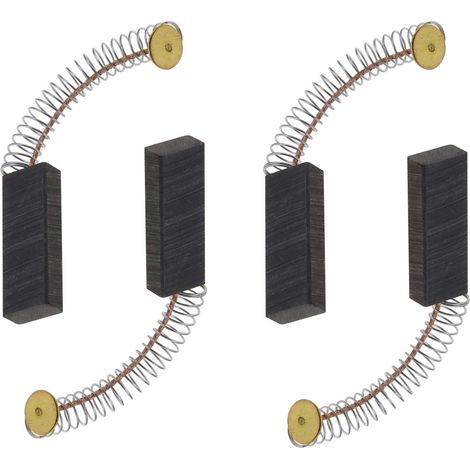 Lot de 2 paires de balais de charbon pour moteur 6 x 11 x 30 mm Accessoires de réparation pour meuleuse d'angle, marteau perforateur, scie circulaire, perceuse Noir et doré (1/5)