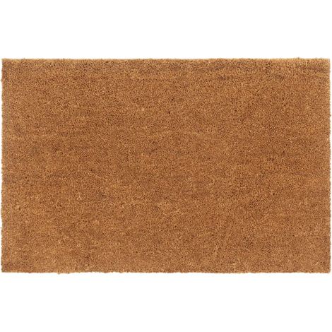 Tapis de porte naturel 65 x 100 cm antidérapant intérieur extérieur style touffeté en fibre de coco naturel (1/5)