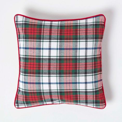 HOMESCAPES Cotton Macduff Tartan Cushion Cover, 45 x 45 cm
