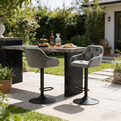 Sillas de bar ajustables giratorias de terciopelo OKMYHOME (1/5)