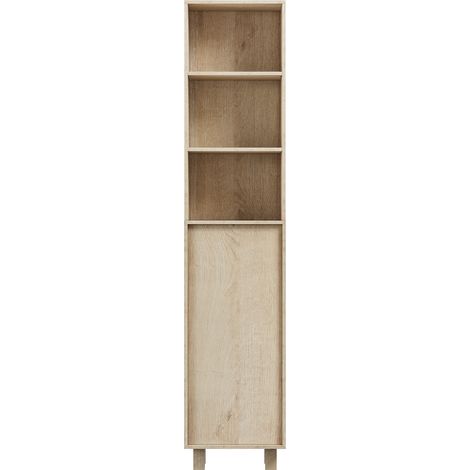 Mobile da bagno, compatto, 35 x 30 x 162,5 cm, quercia (1/5)