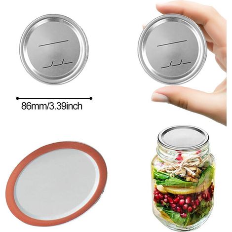 Aufbewahrungsdeckel mit großer Öffnung – Modell 70/86 mm – lebensmittelechtes Metall, BPA-freies Silikon – 100 Stück (1/5)