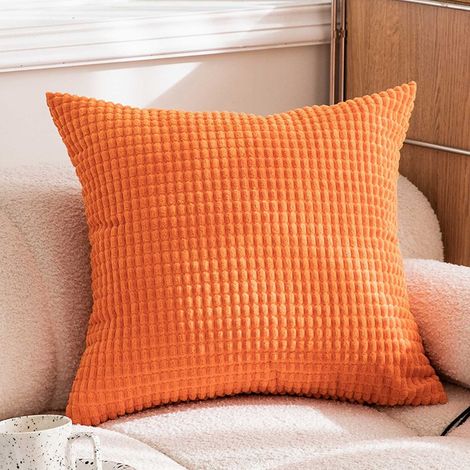 Housse De Coussin - Velours Côtelé À Rayures - 60 x 60 cm - Pour Salon Chambre - Lot De 2