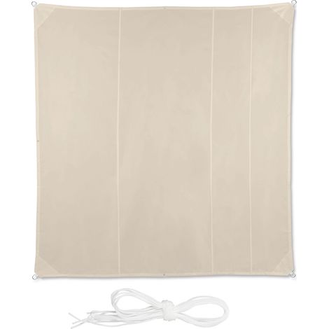 Vela de sombra beige con protección UV para patio y balcón (1/5)
