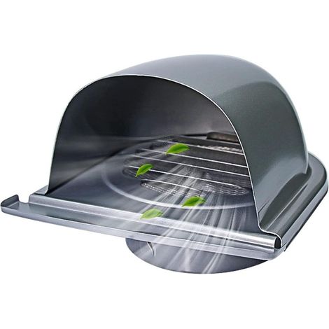 100mm Grille Aeration De Ventilation Inox, Grille De Hotte Cheminée Ronde Extérieur, Grille D'aération U Avec Filet Anti-Insectes, Pour Cuisine (1/5)