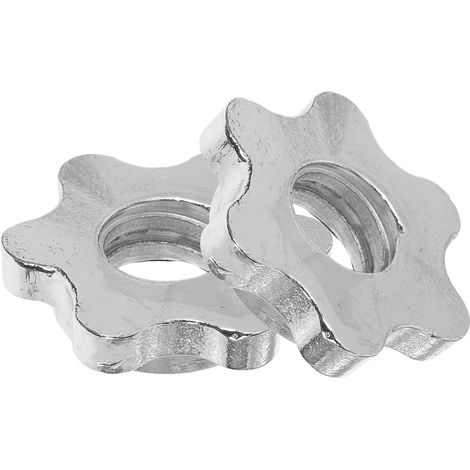 Écrous pour haltères en acier inoxydable argenté, paire de 2 pièces (1/5)