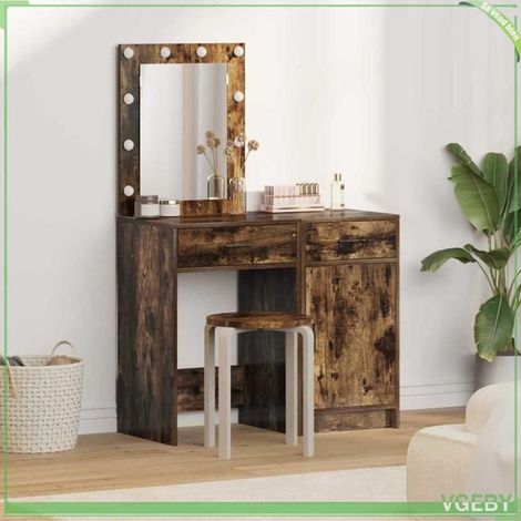 Table de toilette - FAF7291712450044 - Bois d'ingénierie - Bandes LED - Rangement (1/5)