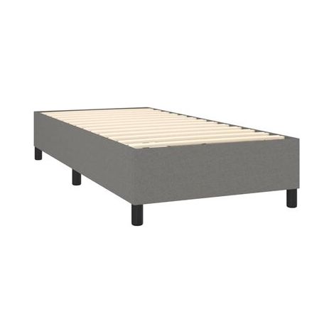 Sommier champignon avec matelas LED, gris foncé, 80 × 200 cm, tissu, tissu doux et respirant, éclairage led d’ambiance, idéal chambre à coucher, style moderne, montage simple (1/5)
