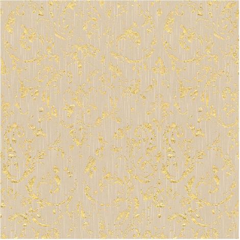 Baroque wallcovering wall Profhome 306602 textile wallpaper textured baroque style shiny beige gold 5.33 m2 (57 ft2) (1/5)