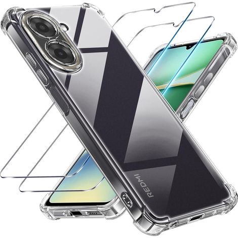 Coque transparente 3 en 1 avec 2 protections écran verre trempé pour Xiaomi Redmi A5 (1/5)