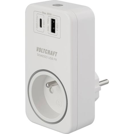 Compteur de coûts d'énergie VOLTCRAFT SEM6503 FR Interface USB, prise télécommandable, Export de données, fonction enre (1/4)