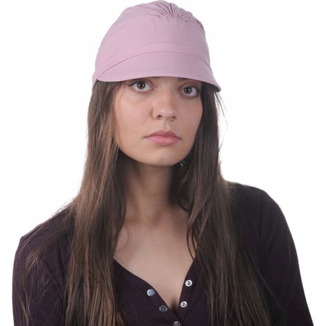 Turban Tess avec visière, rose poudré, 162, foulard pour femme, également après chimiothérapie (1/5)