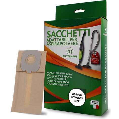 5 Sacchetti Scopa in carta Rowenta SlimLine ZR002 Comfort Line RH 74031A 712IA
