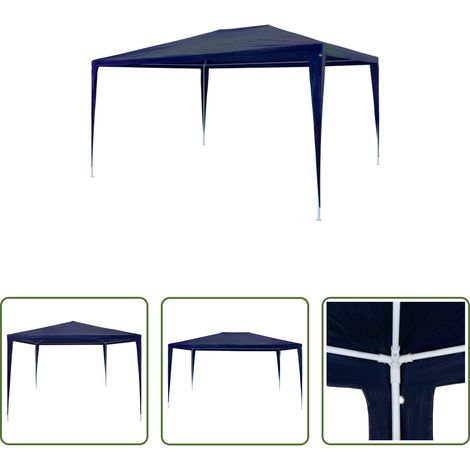 Gartenpavillon - Partyzelt 3x4 m PE Blau (1/5)