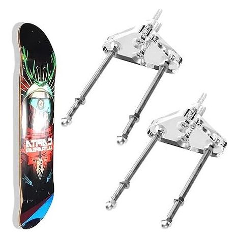Skateboard Rack, Wall Mounts for Longboards, Skate Rack, Wall-Mounted Ski Rack for Living Room, Garage, Snowboard Display and Storage, Acrylic, Clear (1/3)