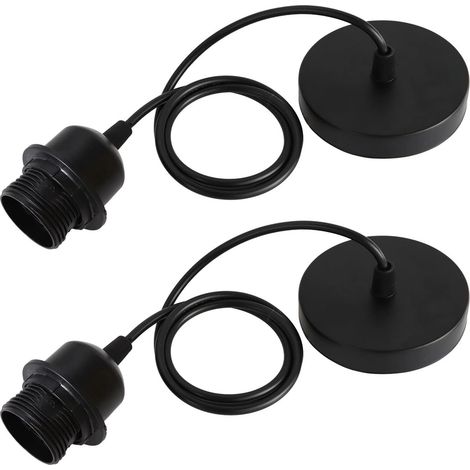 Suspension E27 - Câble 100 cm - Pour Abat-jour - Salle À Manger Chambre Bureau - Lot De 2 (1/5)