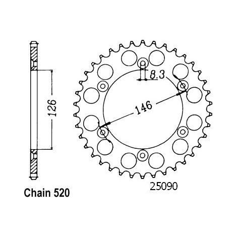 Couronne de transmission Sifam pour Moto Suzuki 400 Dr-Z Sm 2005