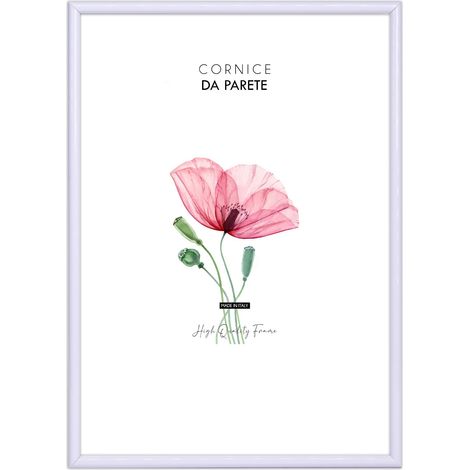 Lupia - Cornice portafoto in plastica PERFECT BIANCA da parete o da tavolo, sottile con design elegante e minimal, per foto, stampe artistiche, poster, quadri moderni, Facile da appendere 30x40 cm
