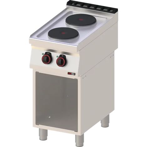 Fourneau électrique 2x feu avec soubassement 400 V REDFOX - SP 70/40 E - REDFOX