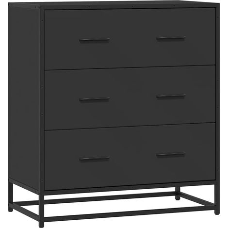 Maison Exclusive - Credenza Rovere Nera 68x35x76 cm in Truciolato e Metallo