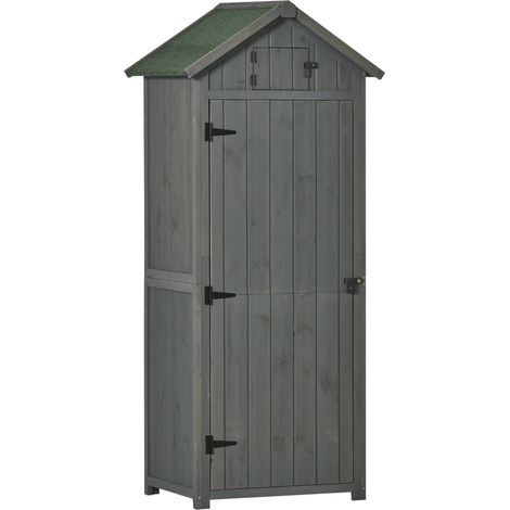 Casetta Box da Giardino Porta Utensili 77x54,2x179 cm in Legno Impermeabile Grigio (1/5)