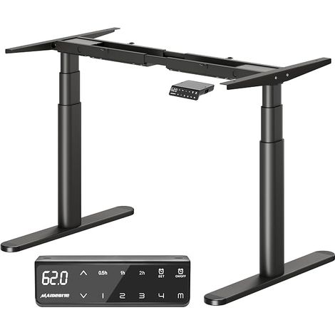 Electric Standing Desk with 2 Motors, Oval Table Frame, 4 Memory Controls and Anti-Collision Function Electric Height Adjustable Desk (1/5)