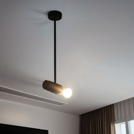 Lampada da soffitto per interni orientabile Lampadario girevole Lampada a sospensione in design moderno color nero EYE (1/5)