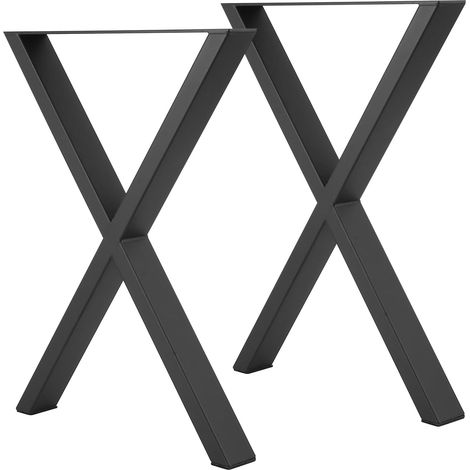 2 Pcs Pied de Meuble, Pied de Tables, Pieds de Table Basse en Métal en Forme de X, Pieds pour Table à Manger, Banc, Bureau, Bar, Noirs(L 30,5 cm x l 4 cm x H 40 cm) (1/5)