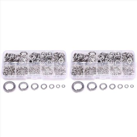 Rondelles à ressort, assortiment de rondelles en acier inoxydable 304 (820 pièces, 8 tailles) (1/4)