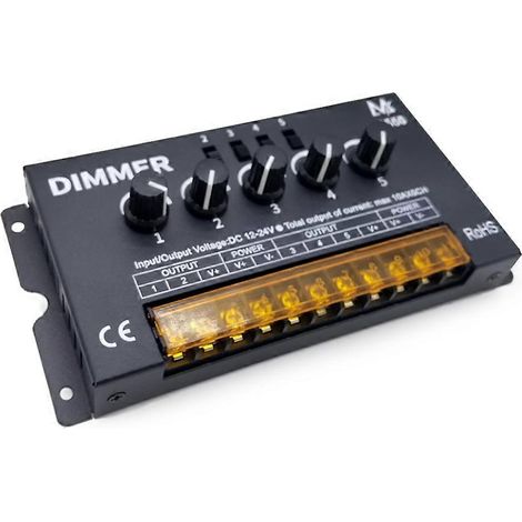 Contrôleur de variateur LED RGBW/RGBWW DC5-24V D550 10A x 5CH pour ruban LED 5050 RGBW/RGBWW (1/5)