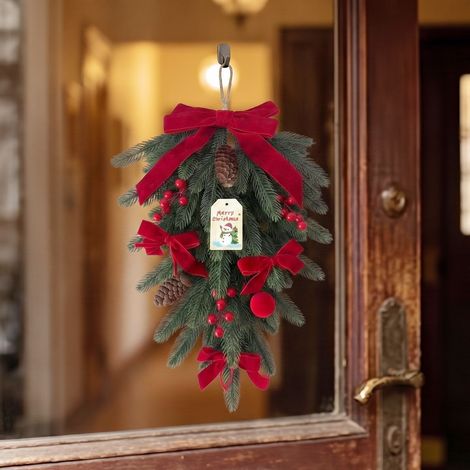 Décoration de Noël transfrontalière : sapin suspendu en osier, décorations en forme de gouttes d'eau pour sapin de Noël, décorations pour vitrines d'hôtels et de centres commerciaux, décorations à acc (1/3)