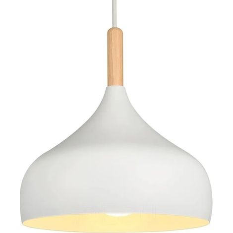 Lustre Suspension Rétro 24CM Suspension Luminaire Moderne Style Scandinave en Métal Bois pour Salon Chambre (1/5)