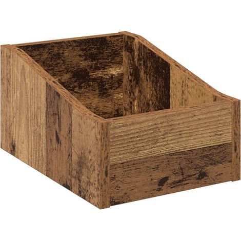 Caja de discos LP Madera envejecida 23 x 33 x 16 cm vidaXL