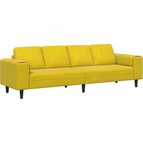 Juego de Sofá Amarillo Terciopelo vidaXL