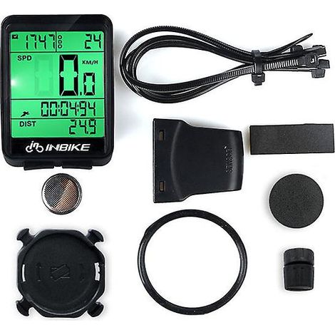 Compatible avec les compteurs de vélo étanches, sans fil et filaires, pour VTT, avec odomètre, chronomètre et compteur de vitesse à affichage numérique LED. (1/5)