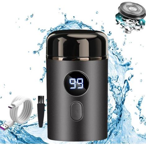 rasoir electriques hommes-Rasoir électrique portable mini 2026 rechargeable USB - Compatible voiture et voyage (3 couches, lame acier inoxydable 0.1mm, étanche IPX7)