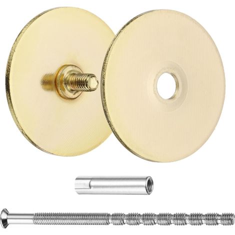 Plaque Recouvrement Trou Porte, Plaque Recouvrement Verrou Pour Trous 1" À 1-1/4" Plaque Remplissage Ronde Poignée 1.38" Vis 3.54" Or Pack 1 (1/5)