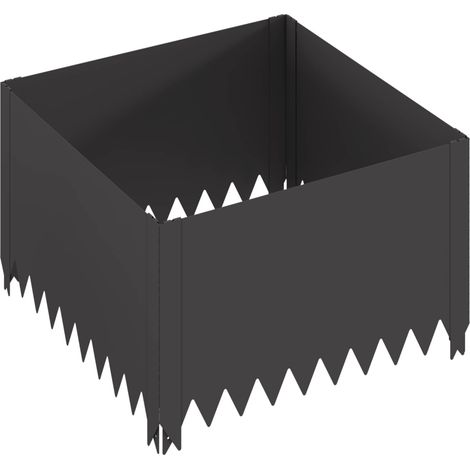 vidaXL Borde de Césped 60 x 60 x 35 cm Acero Negro (1/2)