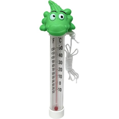Thermomètre Flottant pour Piscine, Facile à Lire et Polyvalent, avec Cordon, pour piscines extérieures et douches intérieures, Crocodile (1/5)